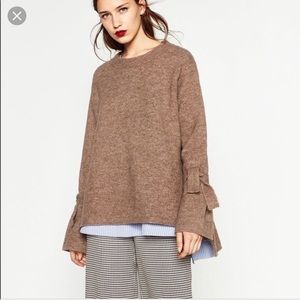 Zara tie sleeve sweater